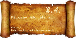 Milosev Adorján névjegykártya